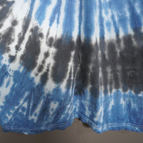 Ram Mens Blue White Multicolor Tie Dye Short Sleeve Graphic Shirt Size Medium - Picture 5 of 7
